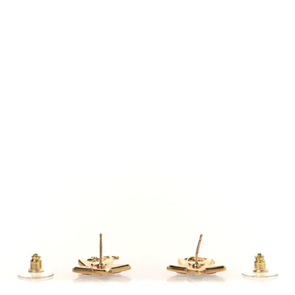 Chanel Metal Glitter Sparkle CC Star Drop Earrings Gold Navy Multicolor 3 of 4