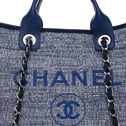 Chanel Woven Straw Raffia Medium Deauville Tote Blue 8 of 10