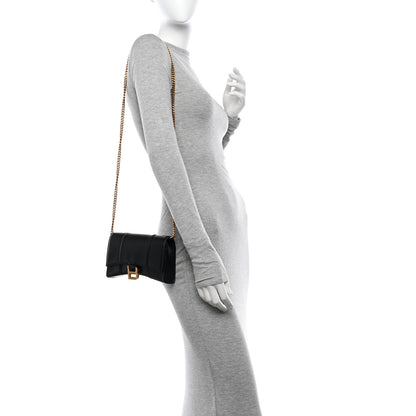 Balenciaga Shiny Box Calfskin Hourglass Chain Bag Black 2 of 12