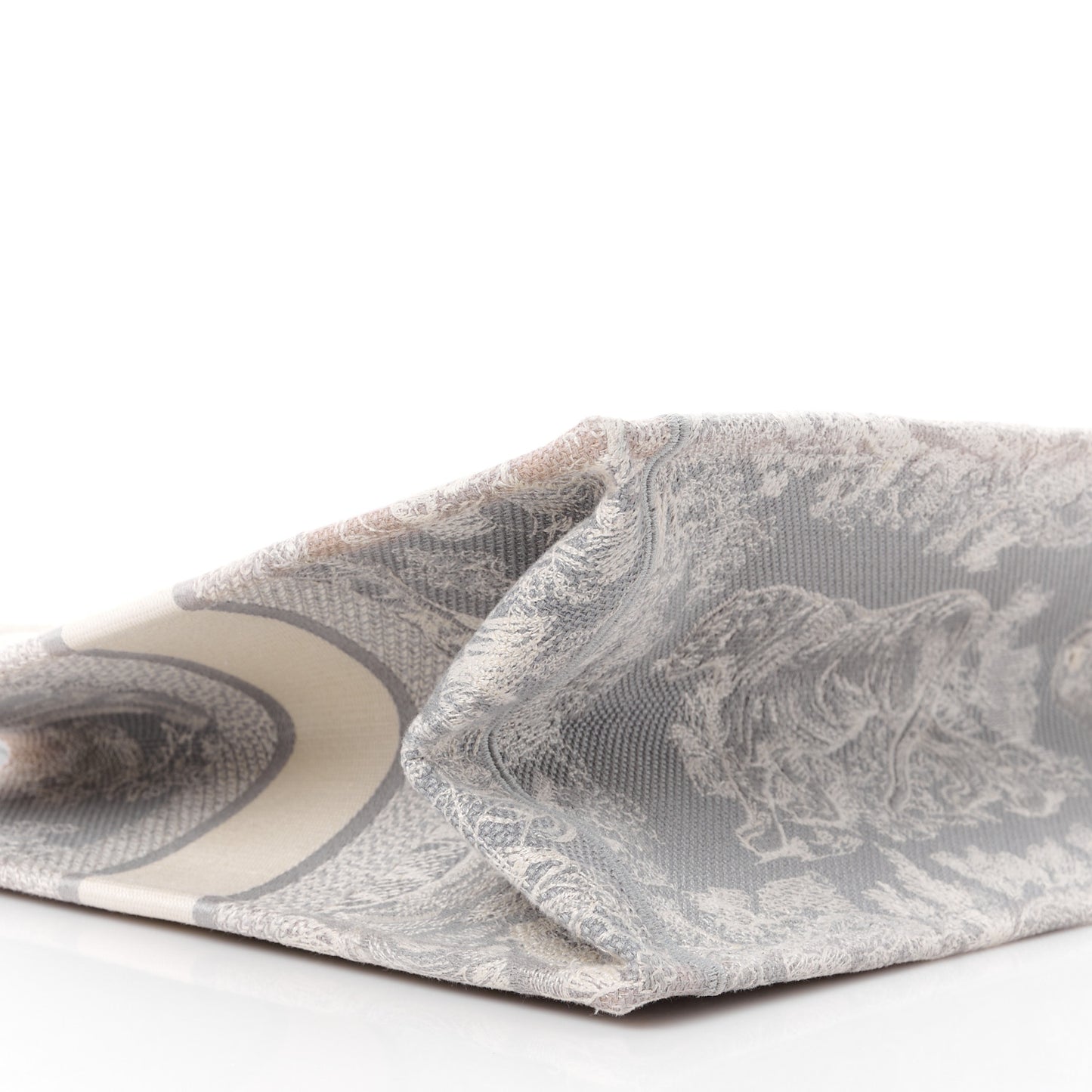 Canvas Embroidered Medium Dioriviera Toile De Jouy Reverse Book Tote Gray