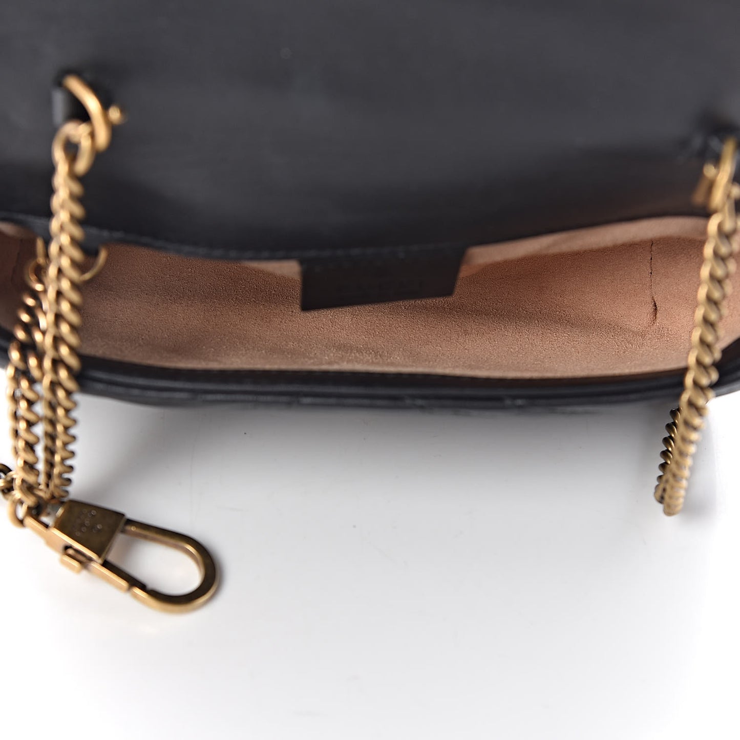 Calfskin Matelasse Super Mini GG Marmont Shoulder Bag Black