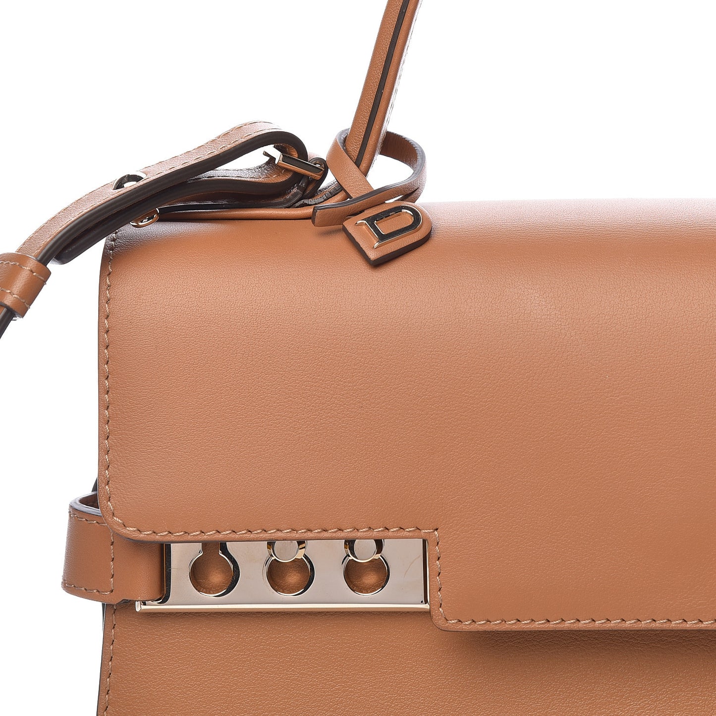 Calfskin MM Tempete Satchel Camel