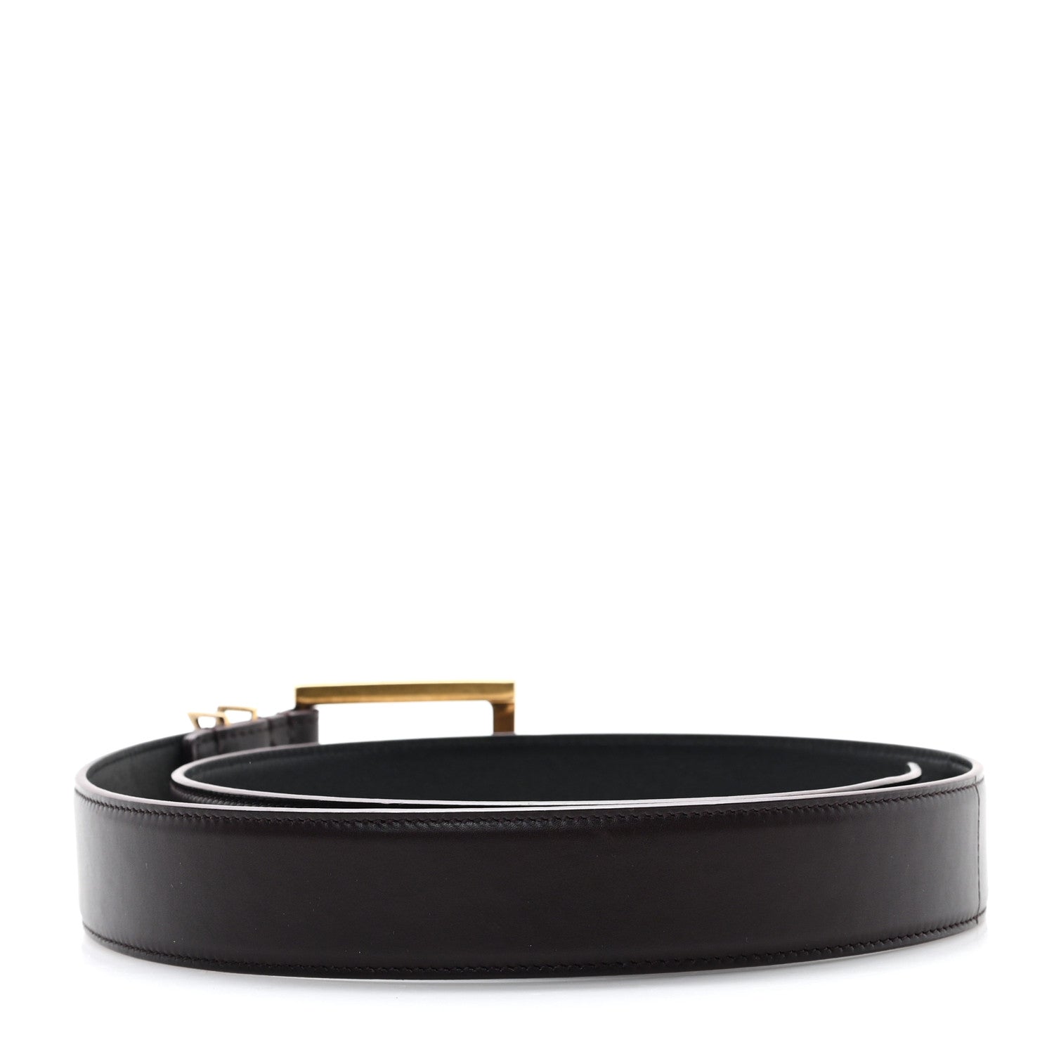 Saint Laurent Smooth Calfskin Monogram Narrow Square Buckle Belt 75 30 Burgundy 2 of 5