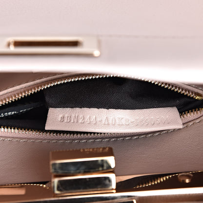 Fendi Vitello Seta Shiny Nappa Scalloped Studded Mini Peekaboo Iconic Satchel Soap 7 of 10