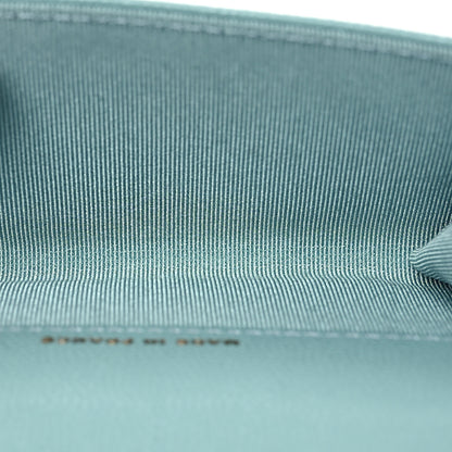 Chanel Caviar Quilted Flap Card Holder Wallet Blue 5 of 11