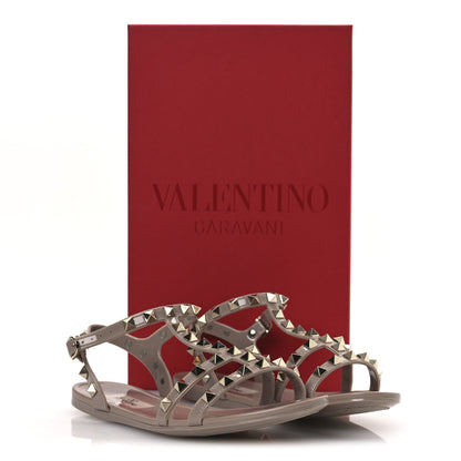Valentino Garavani PVC Jelly Rockstud Caged Sandals 36 Poudre 12 of 12