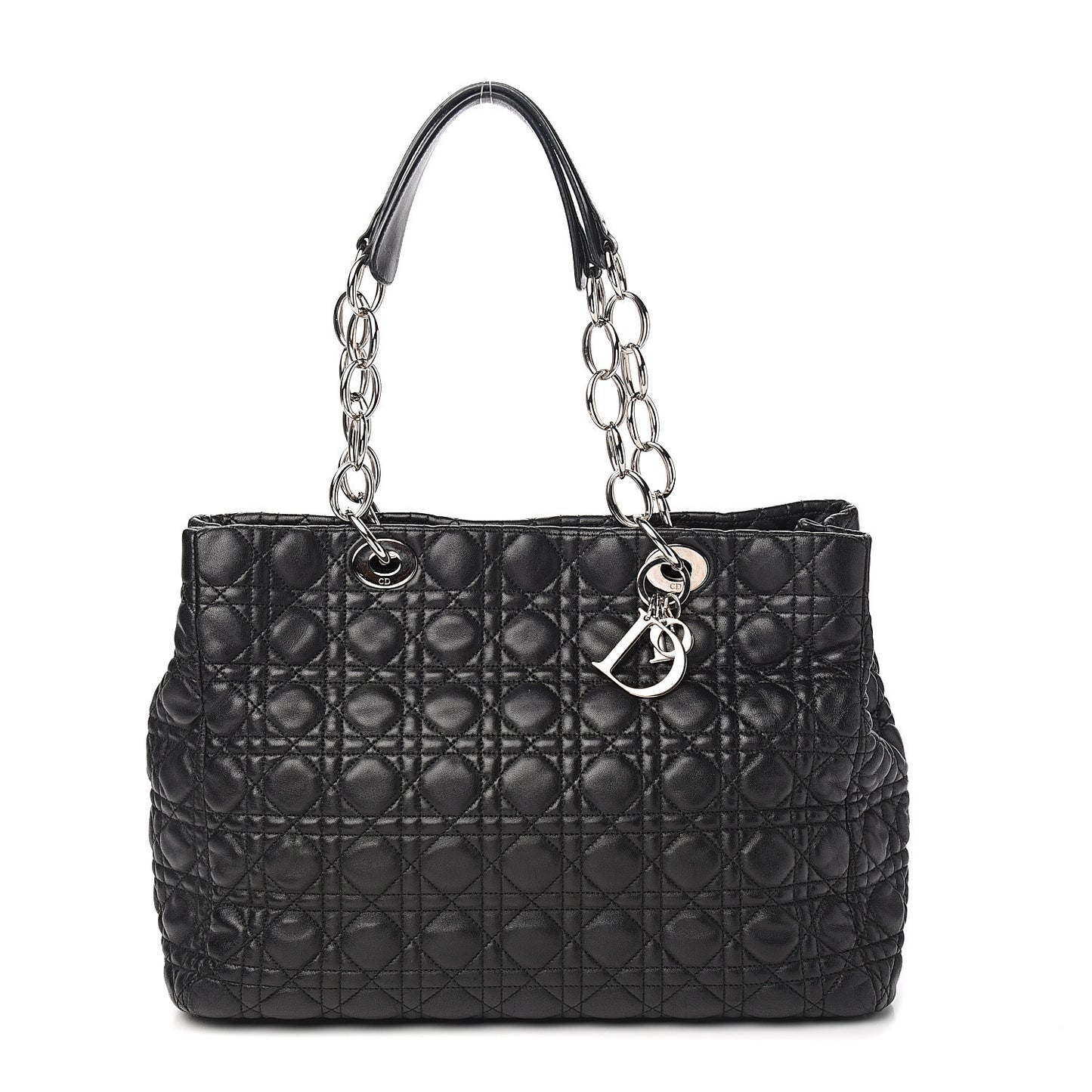 Lambskin Cannage Large Dior Soft Shopping Tote Black