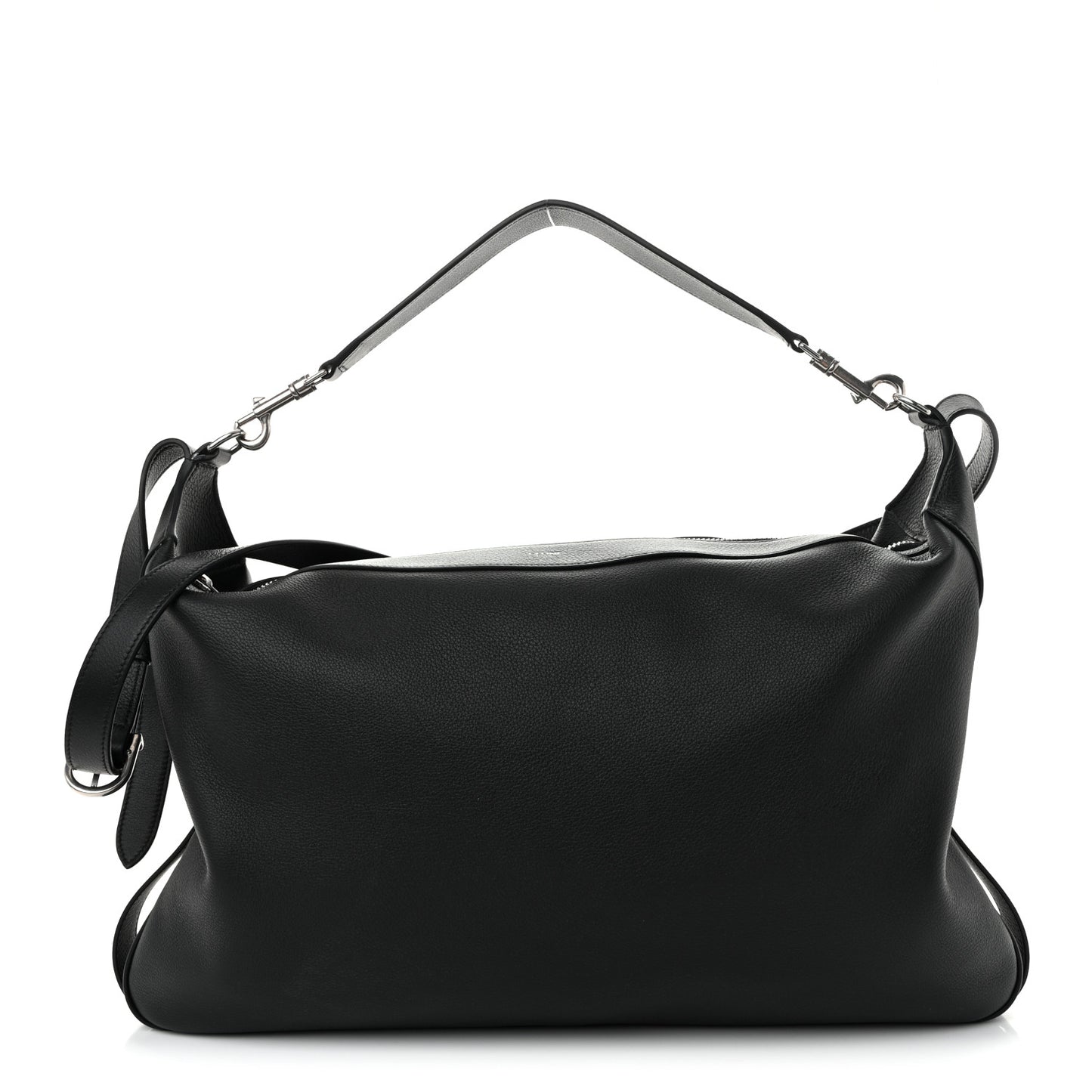 Supple Calfskin Large Romy Shoulder Bag Black