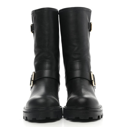 Jimmy Choo Rugged Leather Biker Boots 38.5 Black 2 of 7