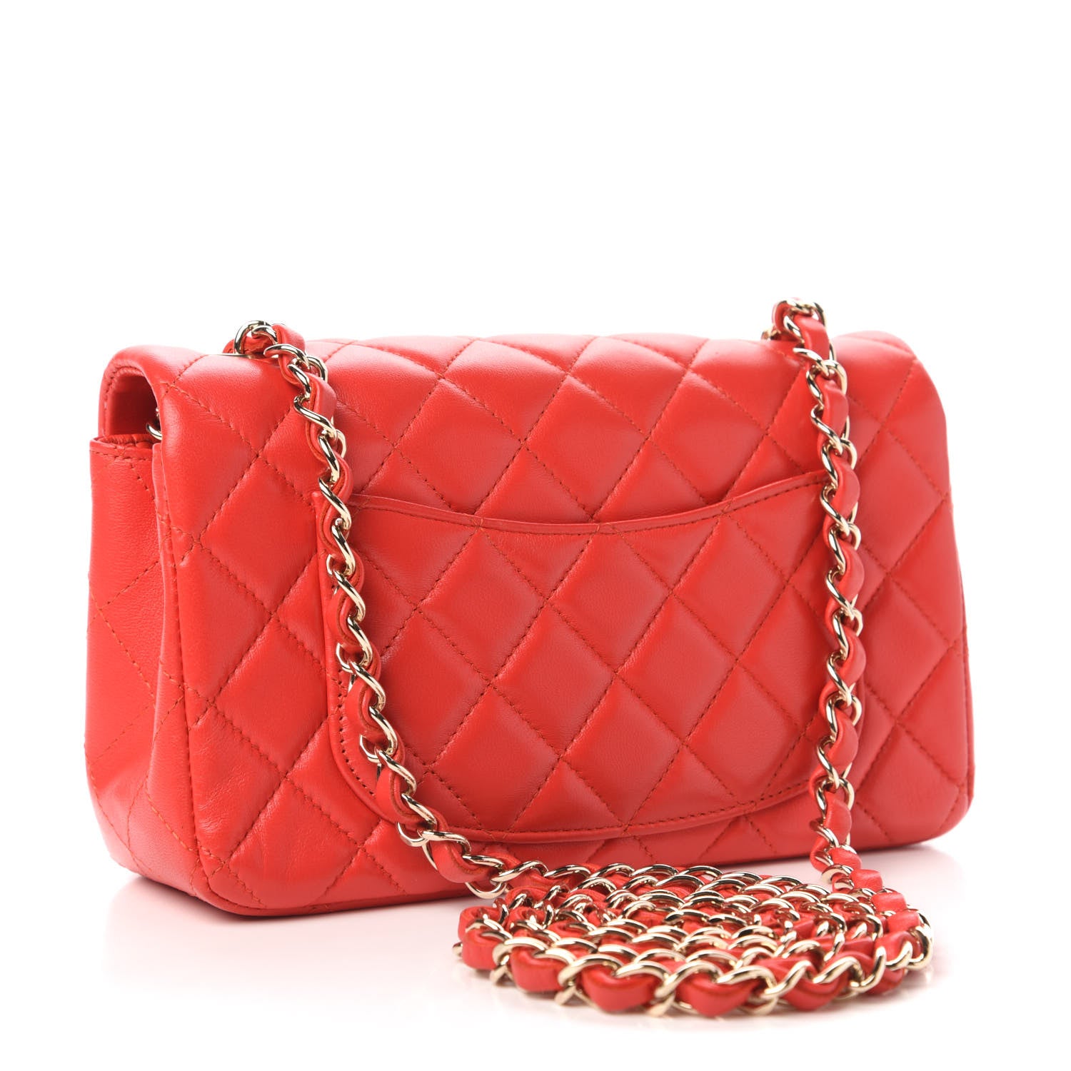 Chanel Lambskin Quilted Mini Rectangular Flap Red 3 of 11