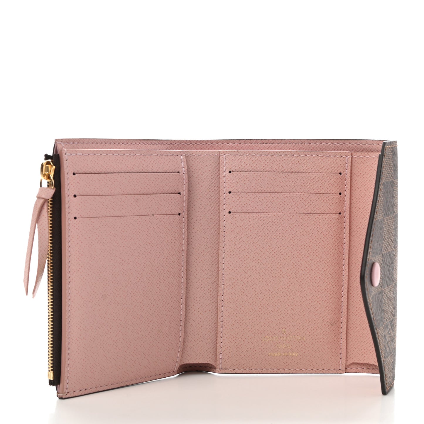 Damier Ebene Victorine Wallet Rose Ballerine
