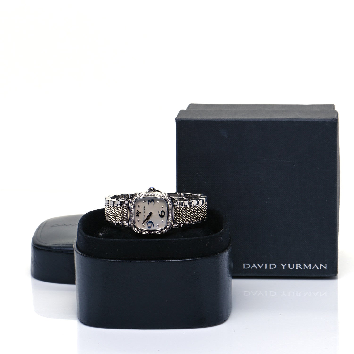David Yurman Stainless Steel Diamond Bezel Mother of Pearl 25mm Thoroughbred Quartz Watch 6 of 6