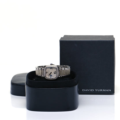 David Yurman Stainless Steel Diamond Bezel Mother of Pearl 25mm Thoroughbred Quartz Watch 6 of 6