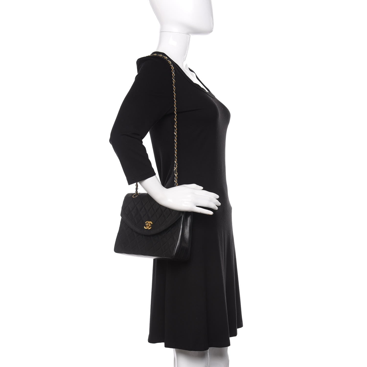 Chanel Lambskin Quilted Medium Single Flap Black 2 of 16