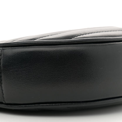 Saint Laurent Calfskin Matelasse Chevron Round Vinyle Camera Bag Black 9 of 12
