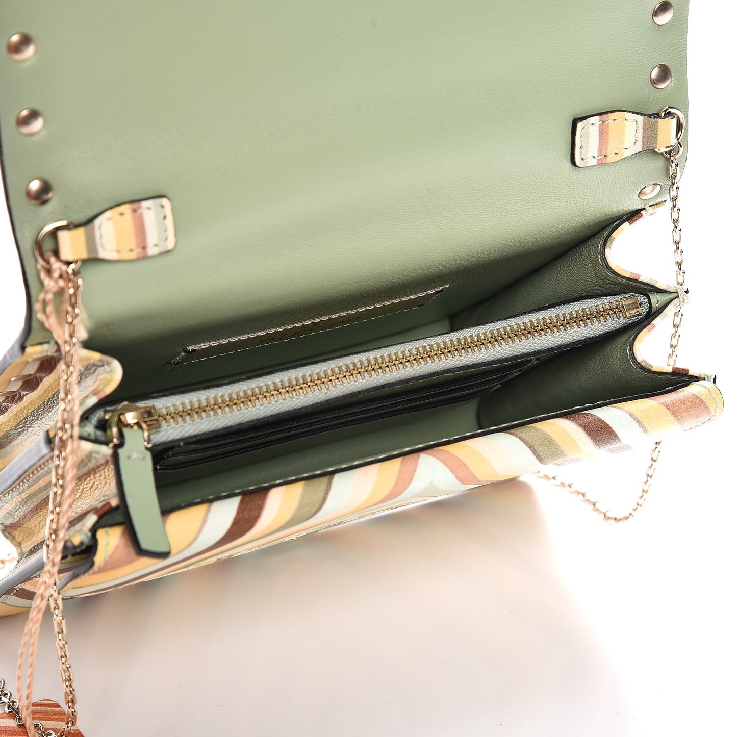 Vitello Native Couture 1975 Rockstud Wallet on Chain Multicolor
