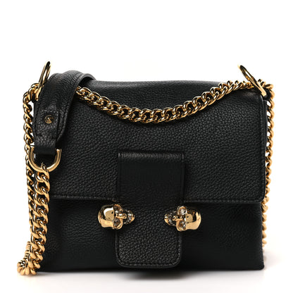 Alexander McQueen Calfskin Small Twin Skull Chain Crossbody Black 1 of 9