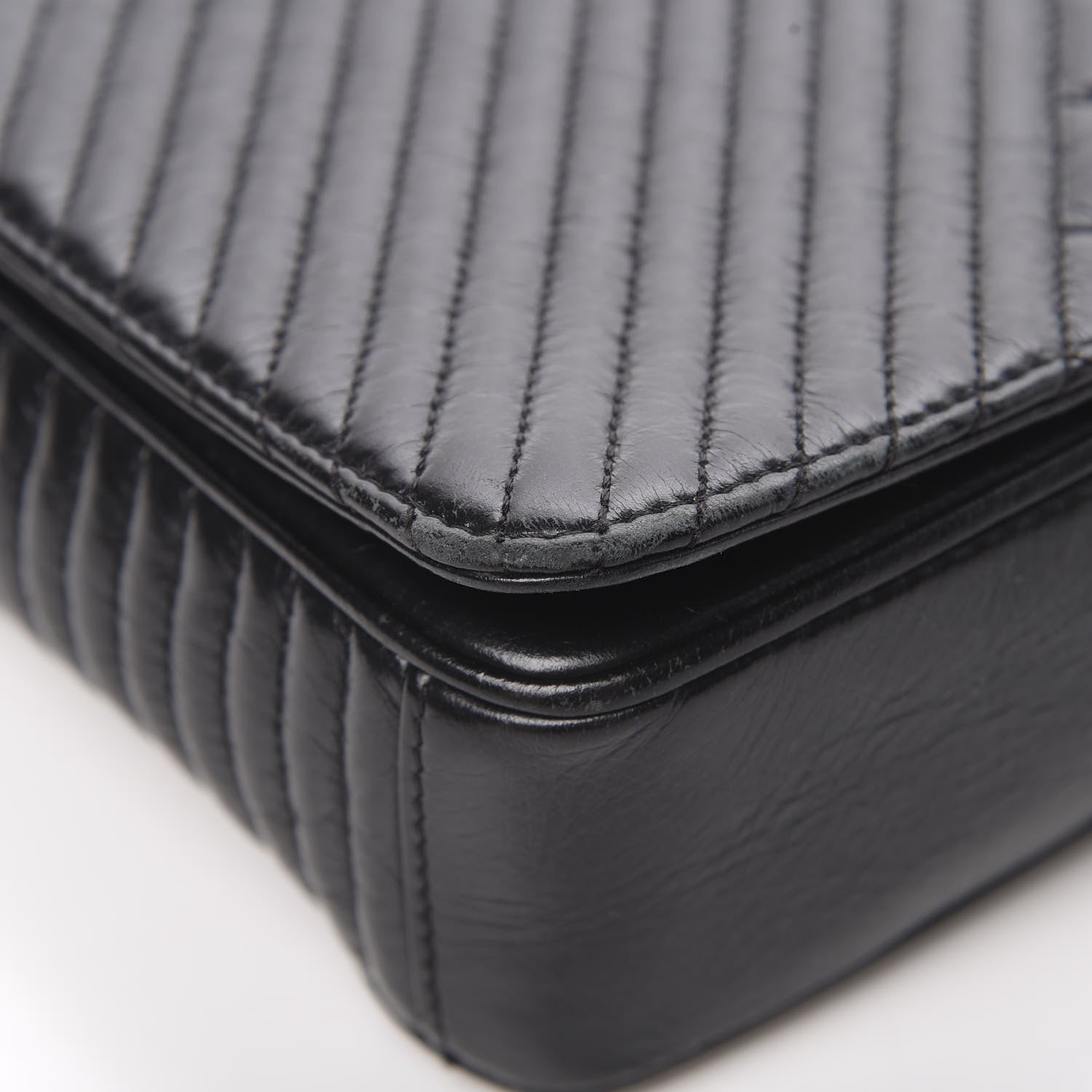 Chanel Glazed Calfskin Quilted Medium Coco Boy Flap Black 15 of 18