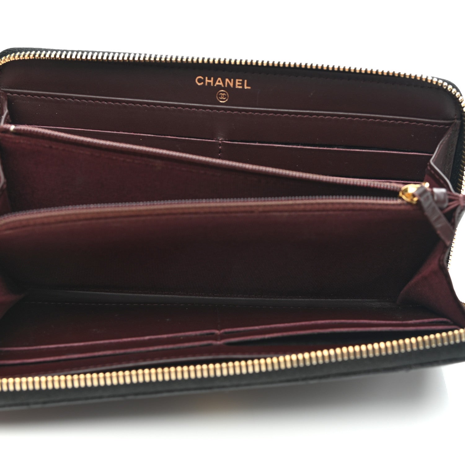 Chanel Caviar Quilted Large Gusset Zip Around Wallet Black 5 of 9