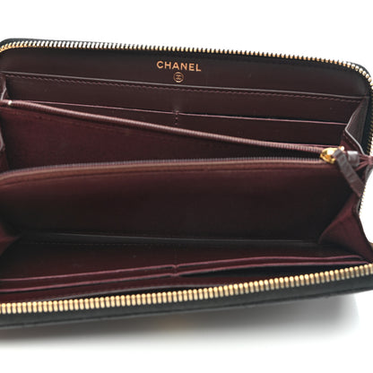 Chanel Caviar Quilted Large Gusset Zip Around Wallet Black 5 of 9