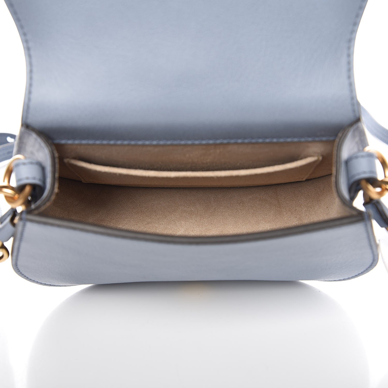 Chloe Calfskin Suede Small Nile Bracelet Bag Washed Blue 5 of 7