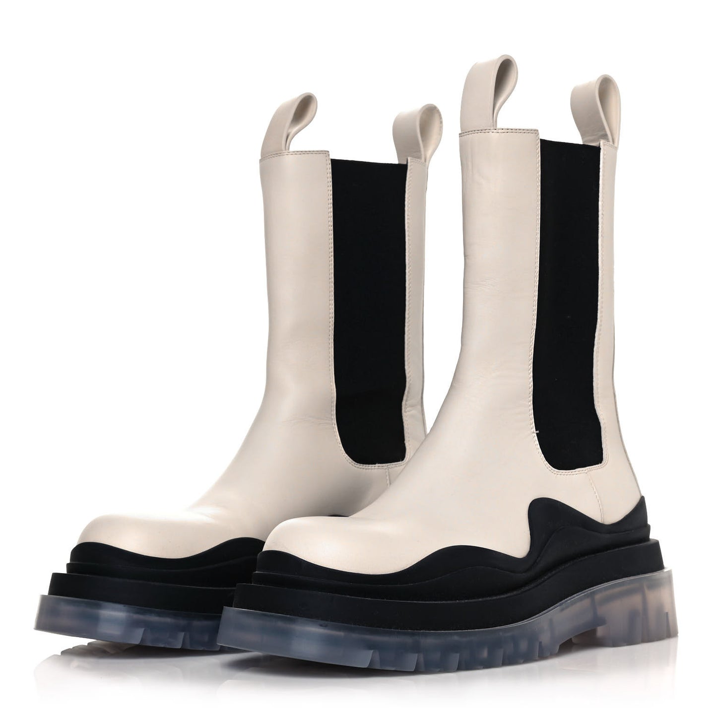 Calfskin The Tire Chelsea Boots 36 Wax Black Transparentt