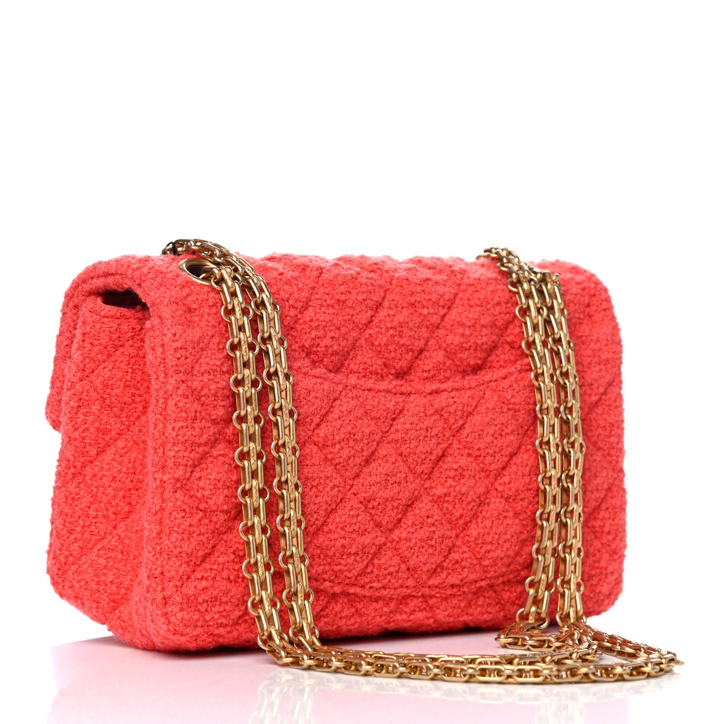 Tweed Quilted 2.55 Reissue Mini Flap Coral