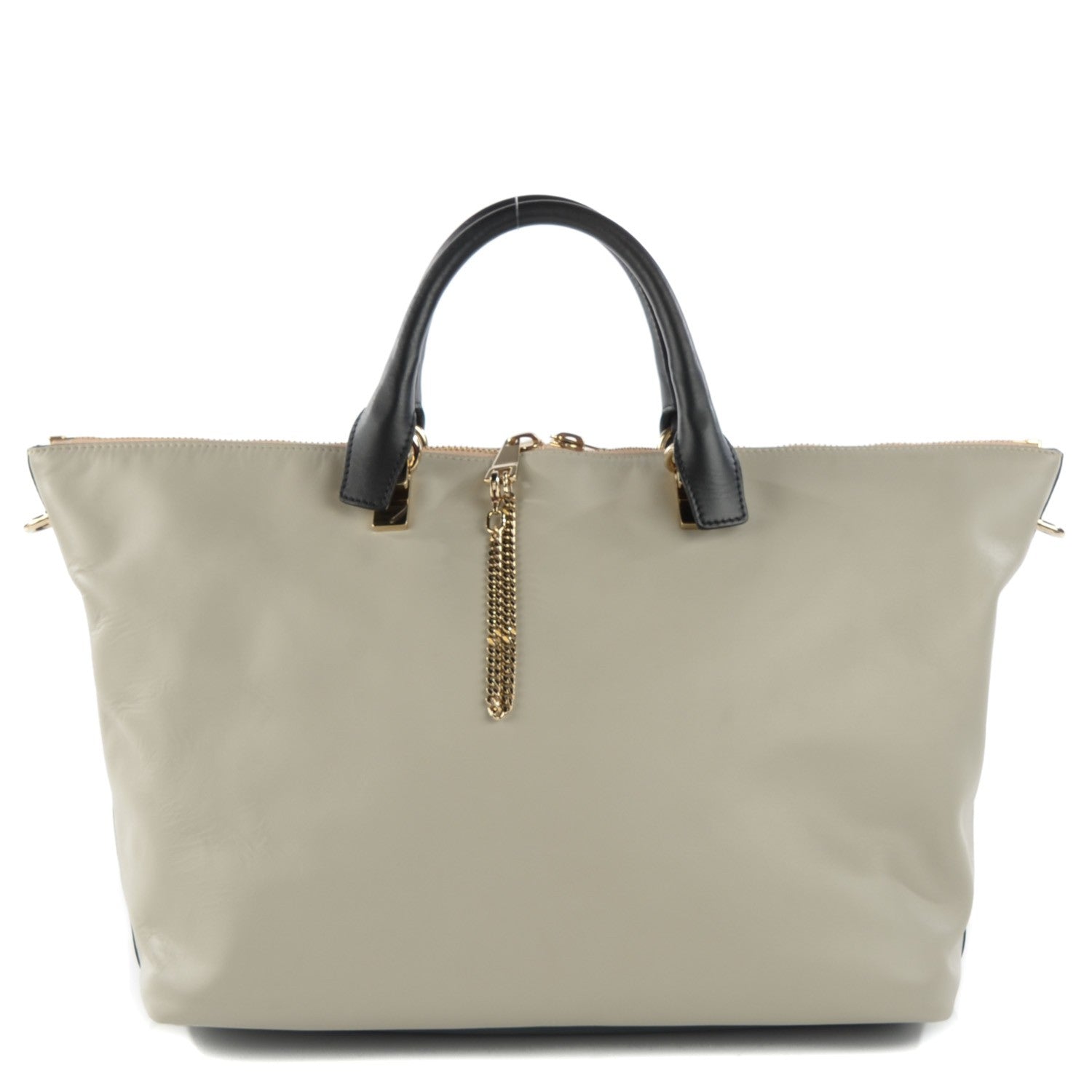 Chloe Smooth Calfskin Large Baylee Tote Marshmallow Grey Black 1 of 8