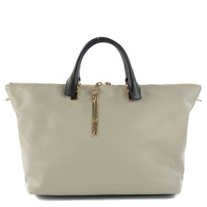 Chloe Smooth Calfskin Large Baylee Tote Marshmallow Grey Black 1 of 8