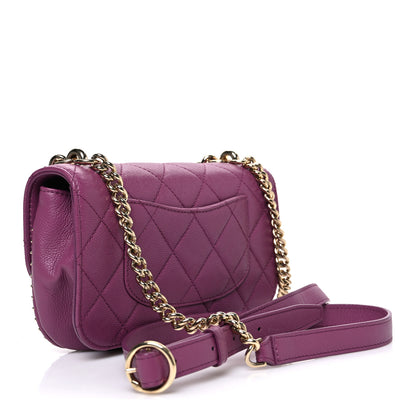 Chanel Caviar Quilted Mini Studded Flap  Purple 3 of 10