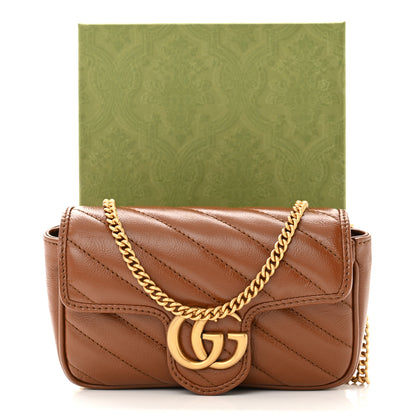 Gucci Azalea Calfskin Matelasse Diagonal Super Mini GG Marmont Shoulder Bag Cuir 11 of 11
