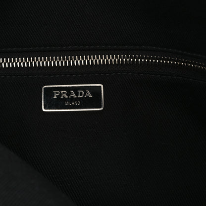 Prada Canvas Embroidered Drill Tote Black 6 of 10