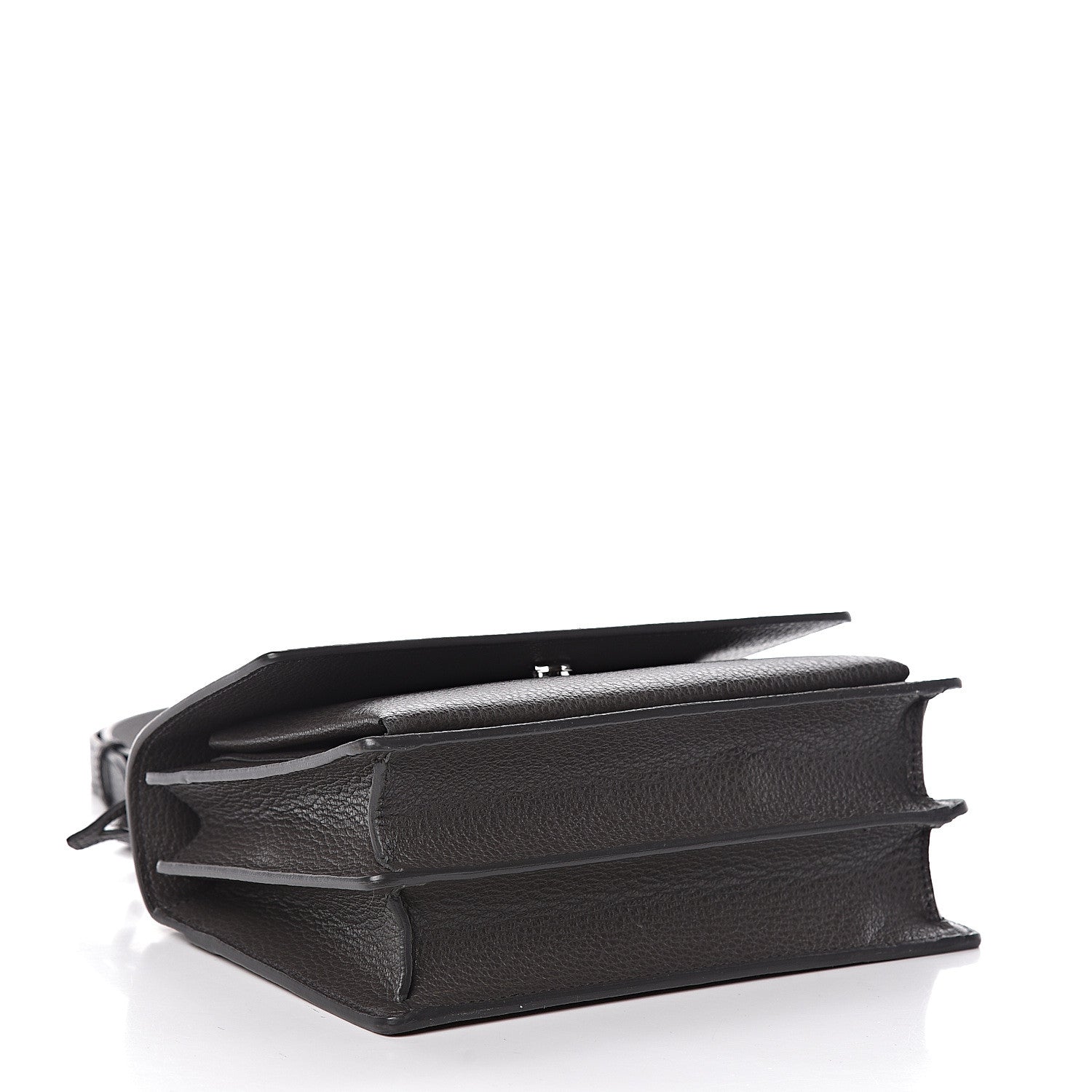 Saint Laurent Grained Calfskin Medium Monogram Sunset Satchel Fog 4 of 12