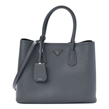 Prada Saffiano Cuir Large Double Bag Marmo 1 of 8