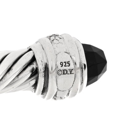 David Yurman Sterling Silver Diamond Black Onyx 7mm Cable Classics Bracelet 3 of 3
