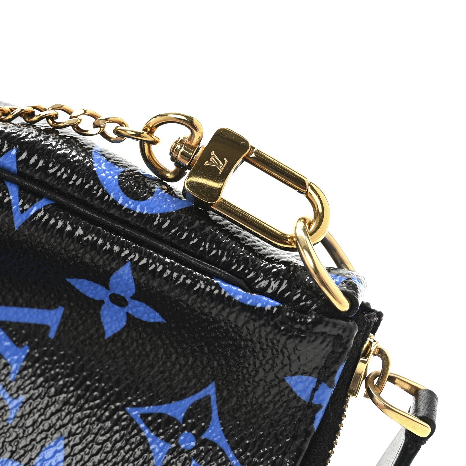 Louis Vuitton Colored Monogram Mini Pochette Accessories Blue Black 8 of 9
