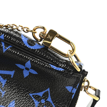 Louis Vuitton Colored Monogram Mini Pochette Accessories Blue Black 8 of 9