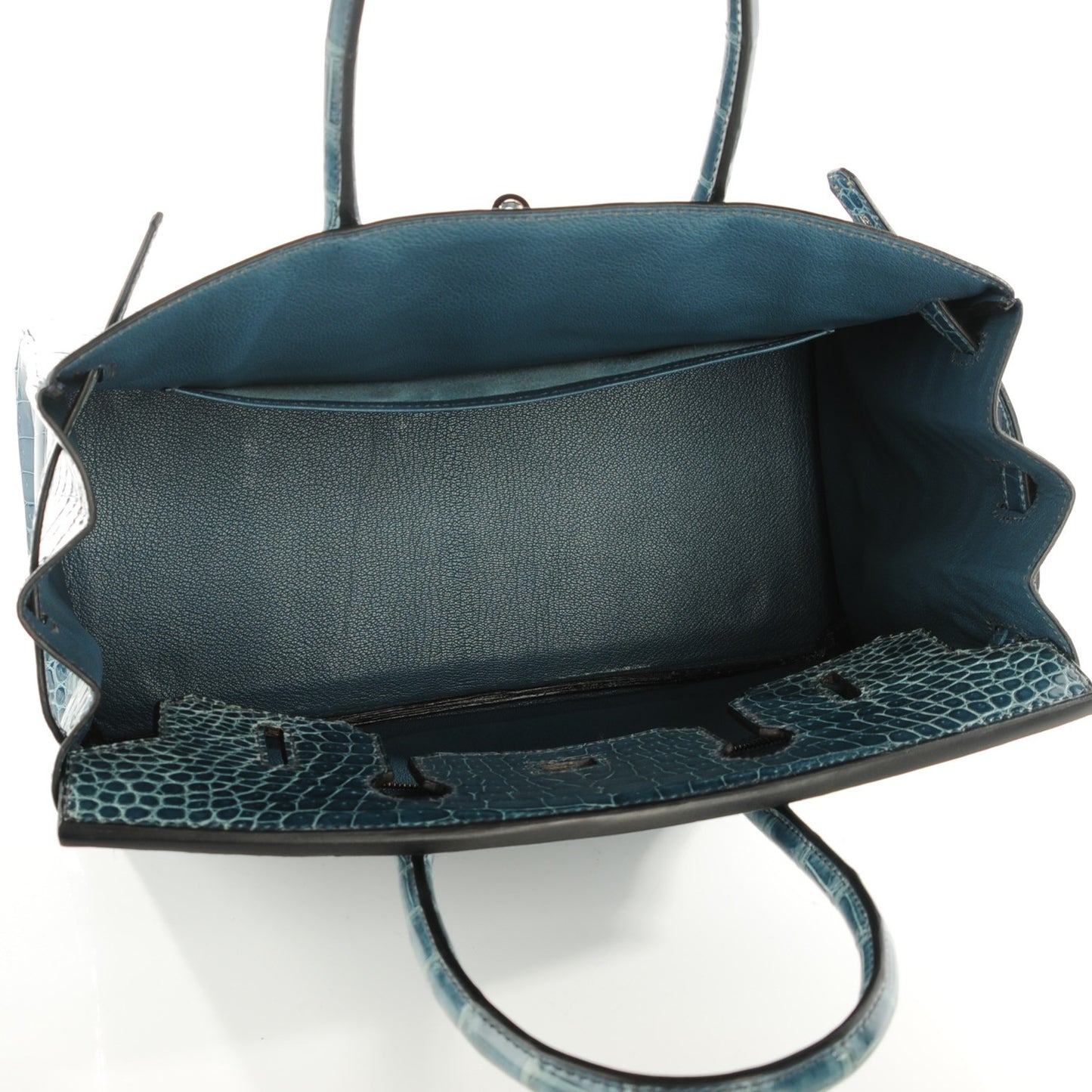 Shiny Porosus Crocodile Birkin 30 Blue Jean
