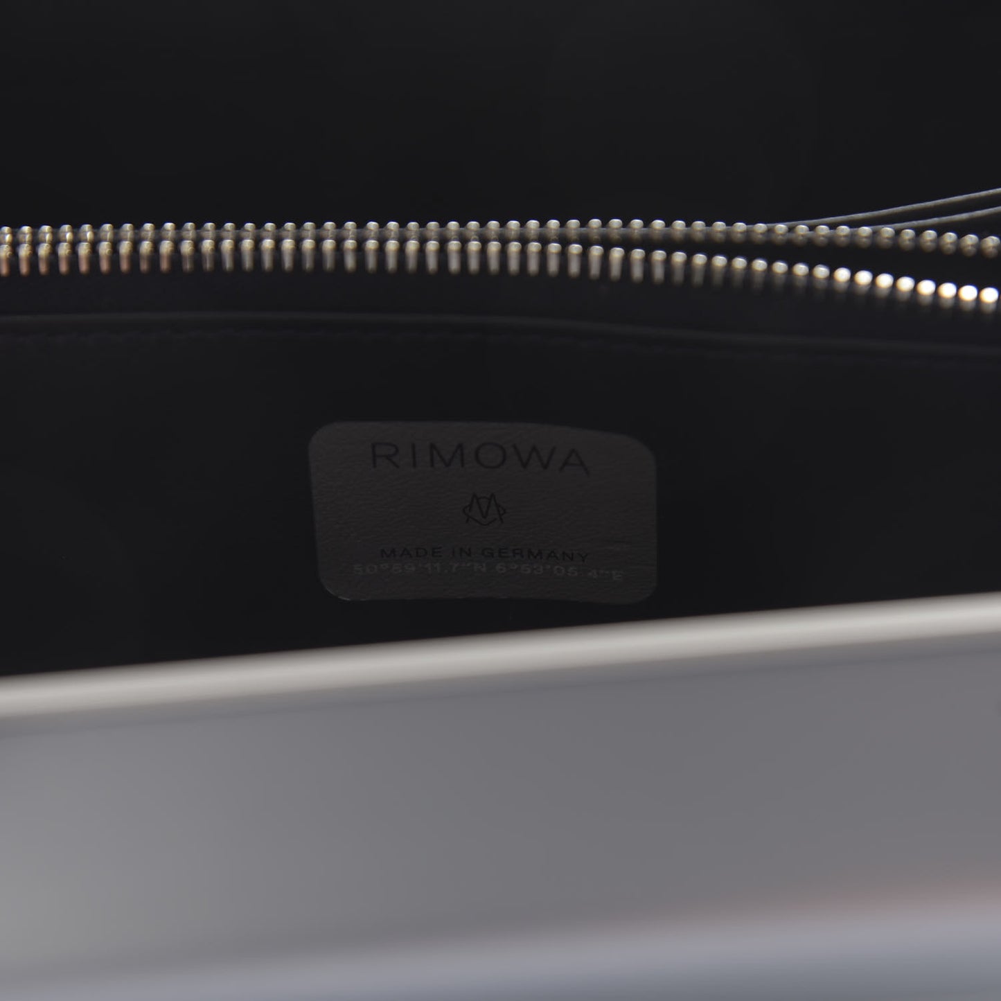 X RIMOWA Aluminum Personal Clutch On Strap Bleu