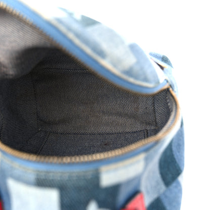 Louis Vuitton Denim Damier Monogram Patchwork Palm Springs Backpack Mini Blue Rouge 5 of 13