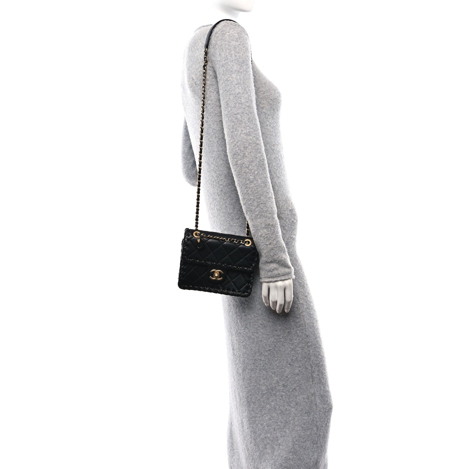Chanel Calfskin Braided Mini My Own Frame Flap Black 2 of 11