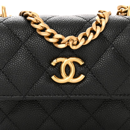 Chanel Caviar Quilted Sweetheart Clutch With Chain Black 8 of 12