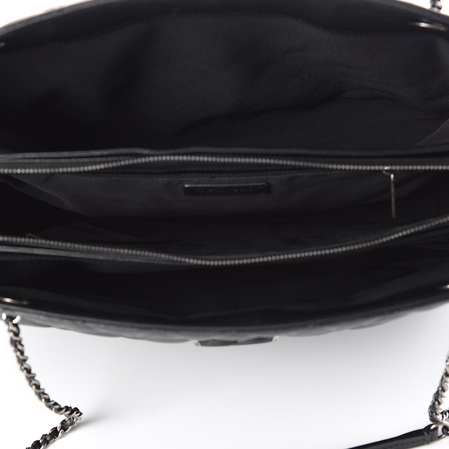 Calfskin Quilted Frame In Chain Tote Black