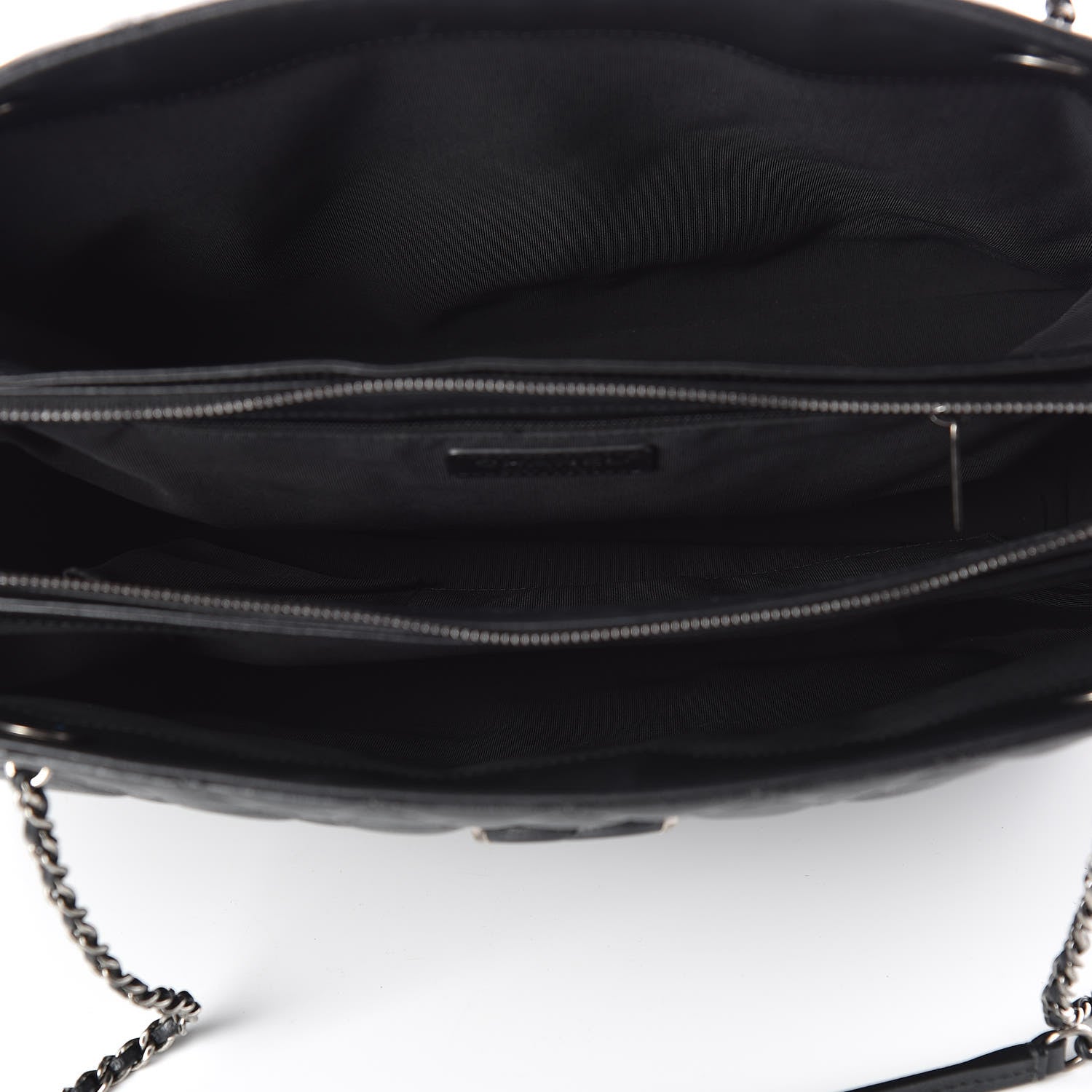 Chanel Calfskin Quilted Frame In Chain Tote Black 6 of 10