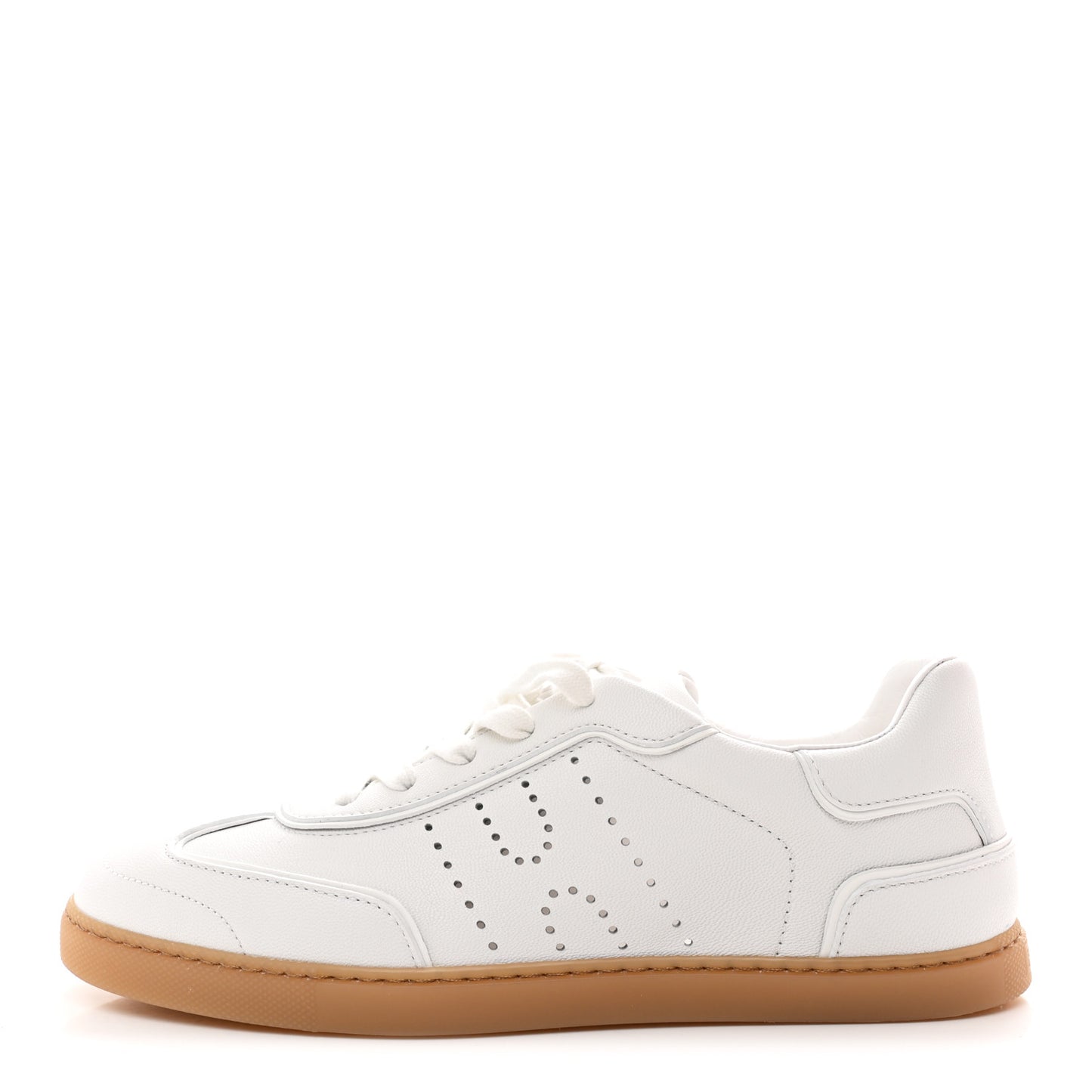 Sport Goatskin Calfskin Match Sneakers 38.5 White