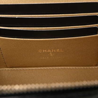 Chanel Lambskin Quilted Pearl Crush Small Vanity Case With Chain Black 6 of 10