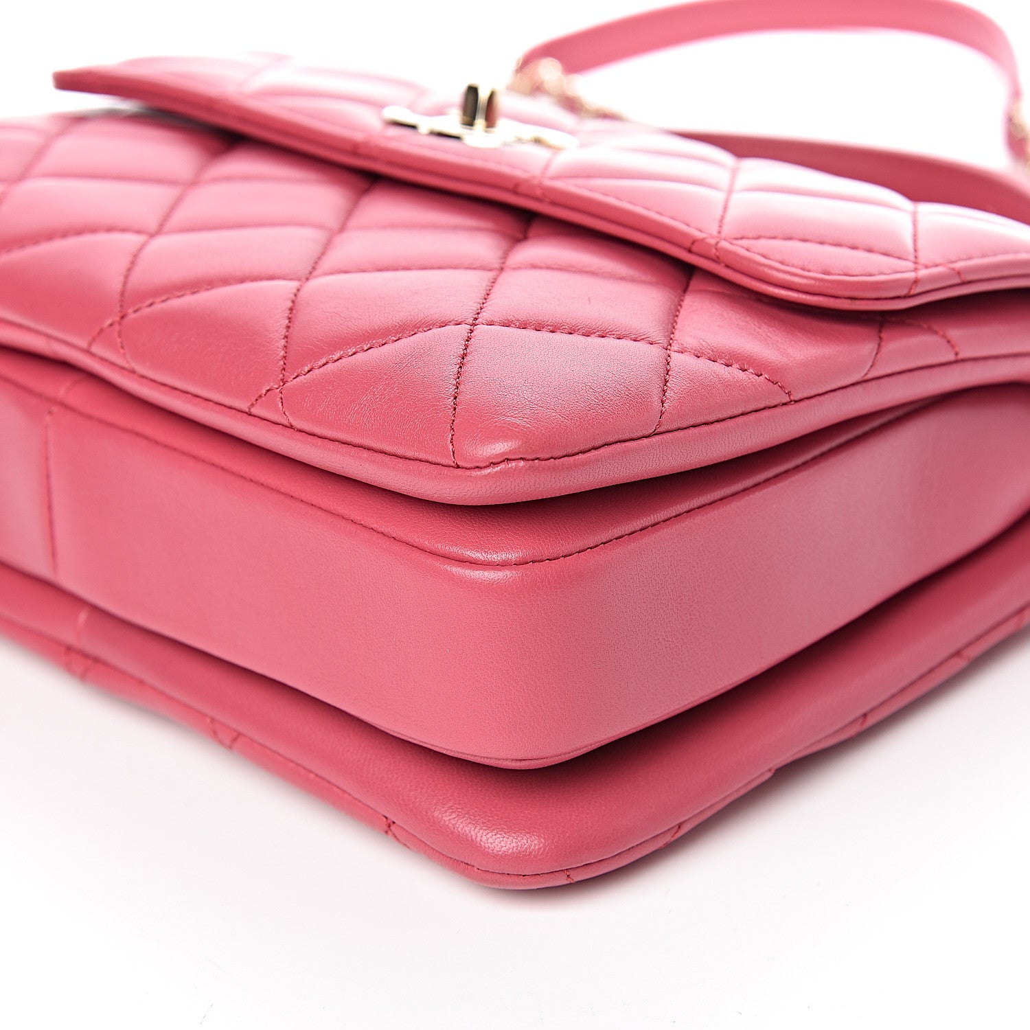 Chanel Lambskin Quilted Small Trendy CC Dual Handle Bag Dark Pink 9 of 10