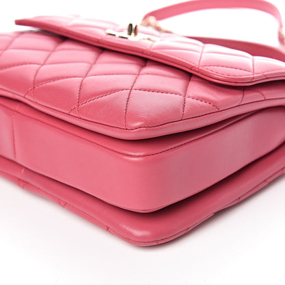 Chanel Lambskin Quilted Small Trendy CC Dual Handle Bag Dark Pink 9 of 10