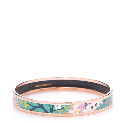 Hermes Enamel Dans un Jardin Anglais Printed Bracelet 62 Baroque 2 of 5