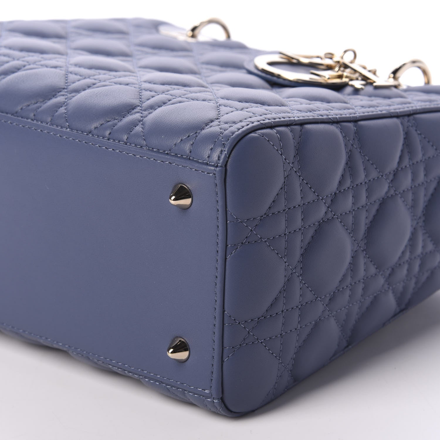 Christian Dior Lambskin Cannage Medium Lady Dior Navy 8 of 14